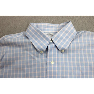 Brooks Brothers Shirt Mens 16 Check Long Sleeve Button-Down Stretch